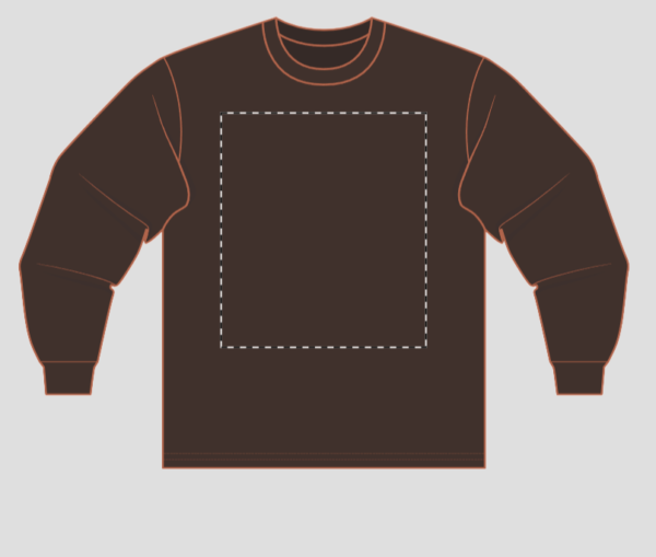 Gildan 2400 dark chocolate long sleeved t-shirt