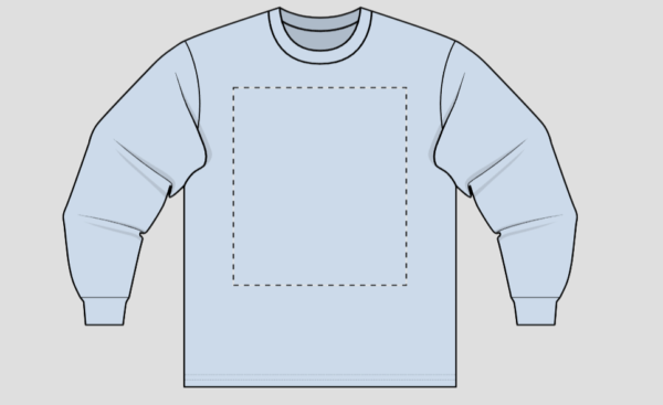 Gildan 2400 light blue long sleeved t-shirt