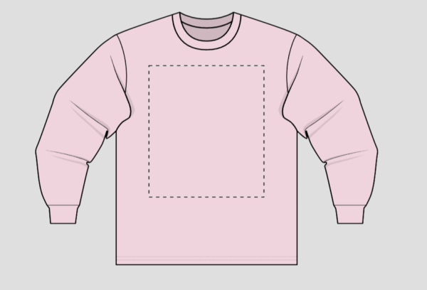 Gildan 2400 light pink long sleeved t-shirt