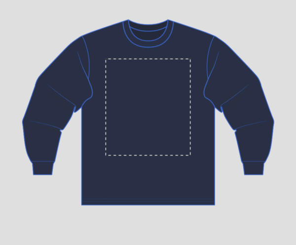 Gildan 2400 navy blue long sleeved t-shirt